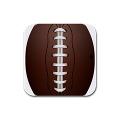 Football Ball Rubber Square Coaster (4 Pack)  by BangZart