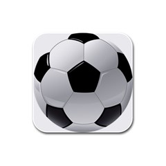 Soccer Ball Rubber Square Coaster (4 Pack)  by BangZart