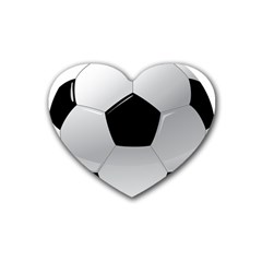 Soccer Ball Heart Coaster (4 Pack)  by BangZart