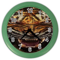 Tiger Face Color Wall Clocks by BangZart