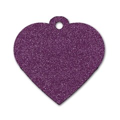 Purple Colorful Glitter Texture Pattern Dog Tag Heart (two Sides) by paulaoliveiradesign