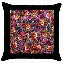 Psychedelic Flower Throw Pillow Case (black) by BangZart