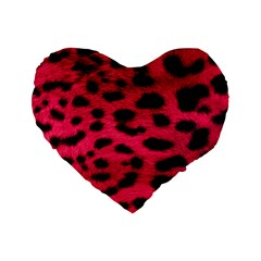 Leopard Skin Standard 16  Premium Heart Shape Cushions by BangZart