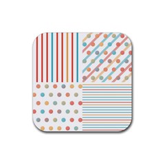 Simple Saturated Pattern Rubber Coaster (square)  by linceazul