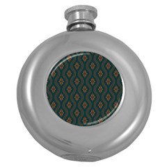 Ornamental Pattern Background Round Hip Flask (5 Oz) by TastefulDesigns