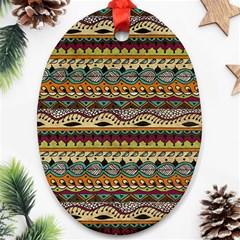 Aztec Pattern Ethnic Oval Ornament (two Sides) by BangZart