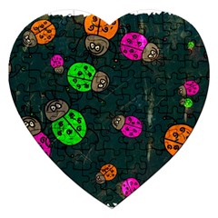 Abstract Bug Insect Pattern Jigsaw Puzzle (heart) by BangZart