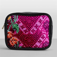 Pink Batik Cloth Fabric Mini Toiletries Bags by BangZart