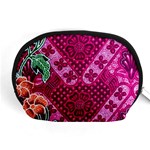 Pink Batik Cloth Fabric Accessory Pouches (Medium)  Front