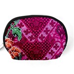 Pink Batik Cloth Fabric Accessory Pouches (Medium)  Back