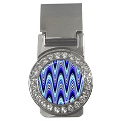 Waves Blue Money Clips (cz)  by Colorfulart23