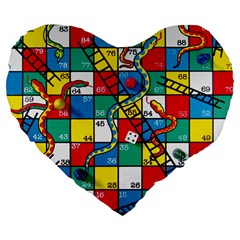 Snakes And Ladders Large 19  Premium Heart Shape Cushions by BangZart