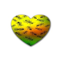 Insect Pattern Heart Coaster (4 Pack)  by BangZart