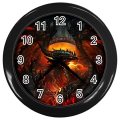 Dragon Legend Art Fire Digital Fantasy Wall Clocks (black) by BangZart