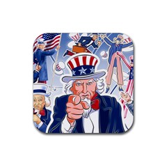 Independence Day United States Of America Rubber Coaster (square)  by BangZart