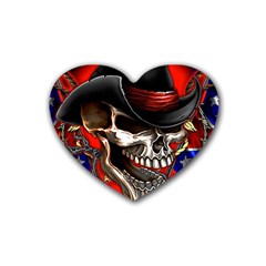 Confederate Flag Usa America United States Csa Civil War Rebel Dixie Military Poster Skull Heart Coaster (4 Pack)  by BangZart