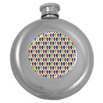 Colorful Shiny Eat Edible Food Round Hip Flask (5 oz) Front