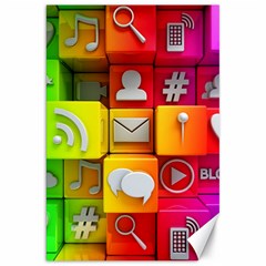 Colorful 3d Social Media Canvas 20  X 30   by BangZart