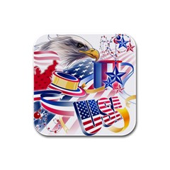 United States Of America Usa  Images Independence Day Rubber Square Coaster (4 Pack)  by BangZart