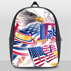 United States Of America Usa  Images Independence Day School Bags(large)  by BangZart