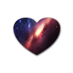 Digital Space Universe Rubber Coaster (heart)  by BangZart