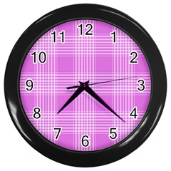 Seamless Tartan Pattern Wall Clocks (black) by BangZart