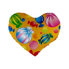 Sweets And Sugar Candies Vector  Standard 16  Premium Heart Shape Cushions by BangZart