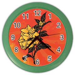 Vector Asian Flowers Color Wall Clocks by BangZart