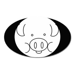 Pig Logo Oval Magnet by BangZart