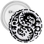 Ying Yang Tattoo 3  Buttons Front