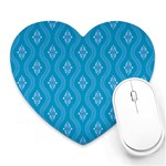 Blue ornamental pattern Heart Mousepads Front