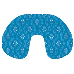 Blue Ornamental Pattern Travel Neck Pillows by TastefulDesigns