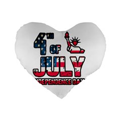 4th Of July Independence Day Standard 16  Premium Heart Shape Cushions by Valentinaart