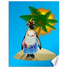 Tropical Penguin Canvas 12  X 16   by Valentinaart