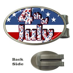 4th Of July Independence Day Money Clips (oval)  by Valentinaart