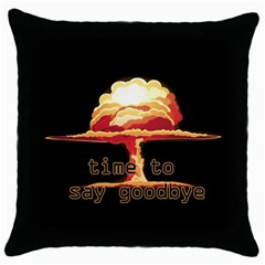 Nuclear Explosion Throw Pillow Case (black) by Valentinaart