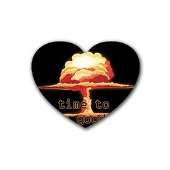 Nuclear Explosion Rubber Coaster (heart)  by Valentinaart