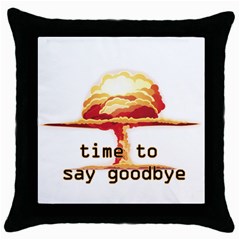 Nuclear Explosion Throw Pillow Case (black) by Valentinaart