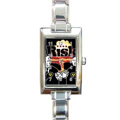 Nuclear Explosion Trump And Kim Jong Rectangle Italian Charm Watch by Valentinaart