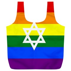 Gay Pride Israel Flag Full Print Recycle Bags (l)  by Valentinaart