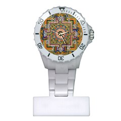 Asian Art Mandala Colorful Tibet Pattern Plastic Nurses Watch by paulaoliveiradesign