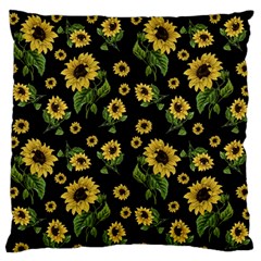 Sunflowers Pattern Large Flano Cushion Case (one Side) by Valentinaart