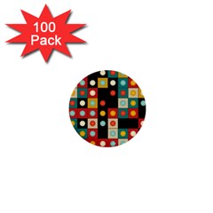 Colors On Black 1  Mini Buttons (100 Pack)  by linceazul