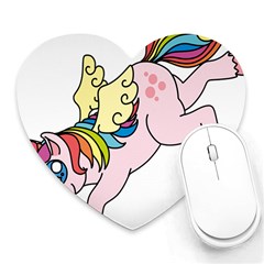 Unicorn Arociris Raimbow Magic Heart Mousepads by Nexatart