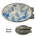 Fabric Embroidery Blue Texture Money Clips (Oval)  Front