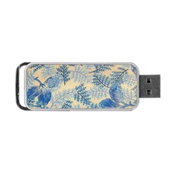 Fabric Embroidery Blue Texture Portable Usb Flash (one Side) by paulaoliveiradesign