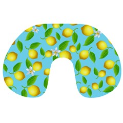 Lemon Pattern Travel Neck Pillows by Valentinaart