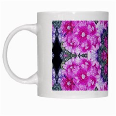 Fantasy Cherry Flower Mandala Pop Art White Mugs by pepitasart