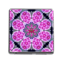 Fantasy Cherry Flower Mandala Pop Art Memory Card Reader (square) by pepitasart