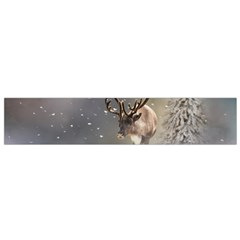 Santa Claus Reindeer In The Snow Flano Scarf (small) by gatterwe